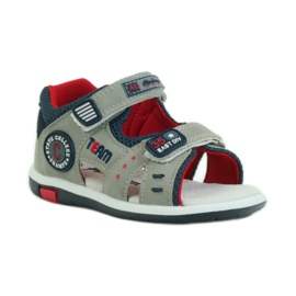 American Club Sandaler med ett amerikanskt 87297-läderinlägg marinblå grå 1