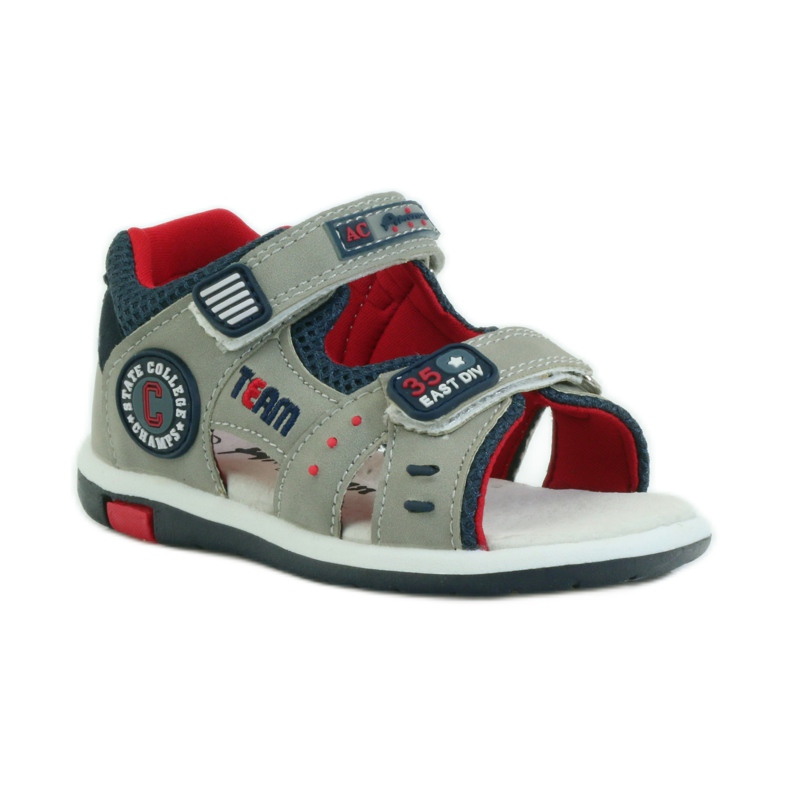 American Club Sandaler med ett amerikanskt 87297-läderinlägg marinblå grå 1