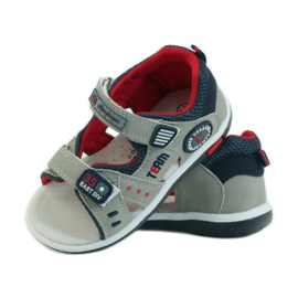 American Club Sandaler med ett amerikanskt 87297-läderinlägg marinblå grå 3