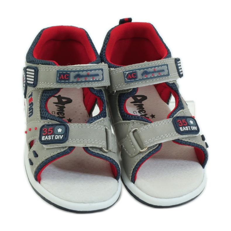 American Club Sandaler med ett amerikanskt 87297-läderinlägg marinblå grå 4