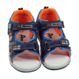 American Club Sandaler med ett amerikanskt 87297-läderinlägg marinblå 4