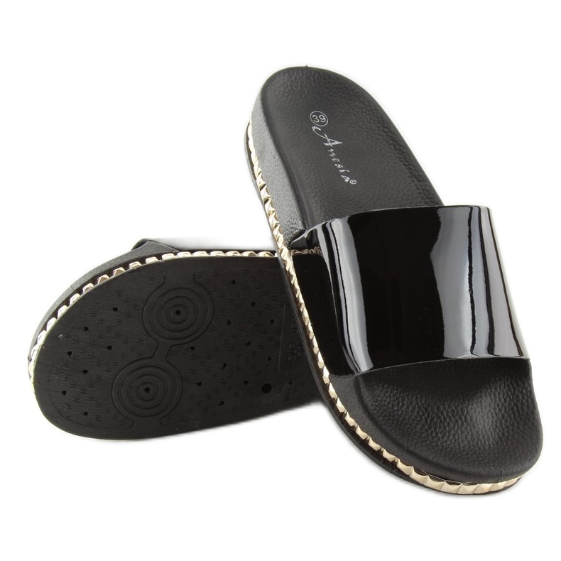 Svarta kvinnors svarta tofflor N-29 svart 2