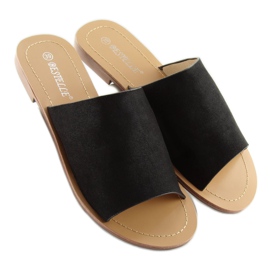 H8-116 svarta raka svarta tofflor 2