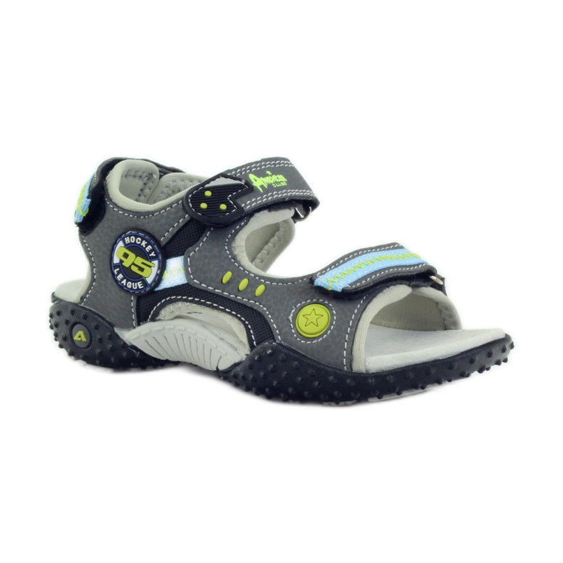 American Club Amerikansk 1718 läderinsats grå blå svart 1