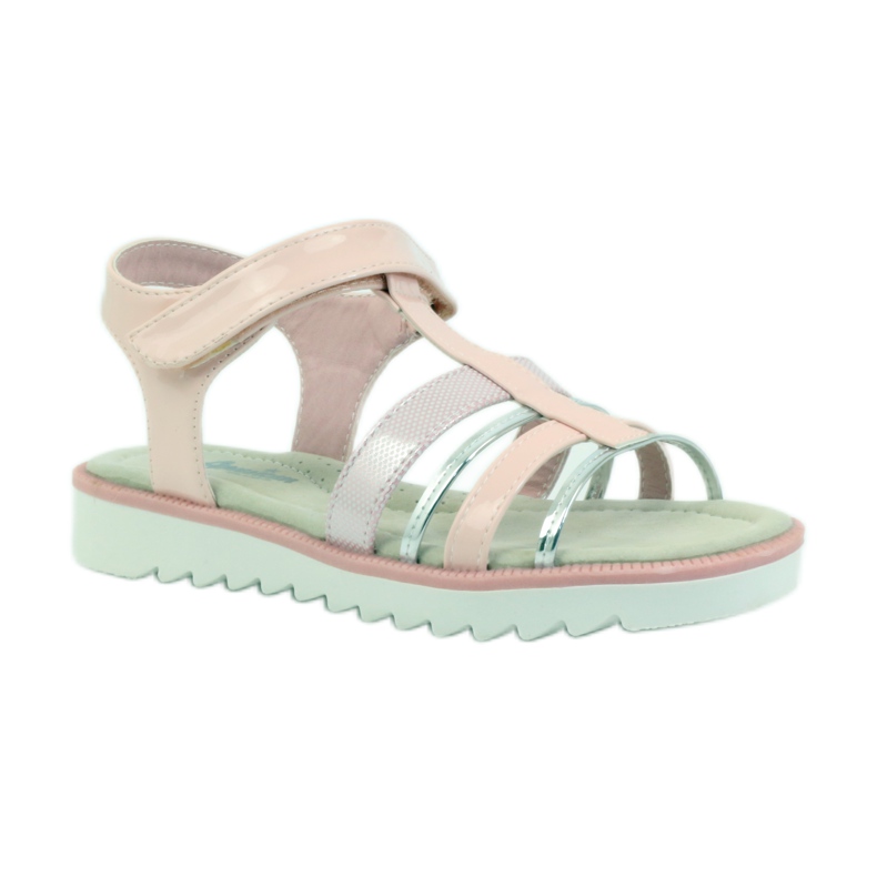 American Club Sandaler med ett amerikanskt 16903-läderinlägg rosa grå 1