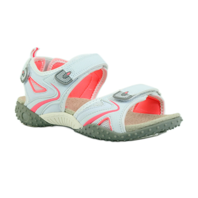 American Club Sandaler med ett amerikanskt läderinlägg från 1707 orange vit 1