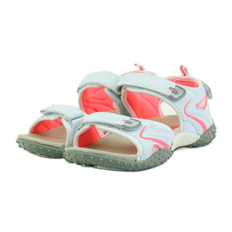 American Club Sandaler med ett amerikanskt läderinlägg från 1707 orange vit 3