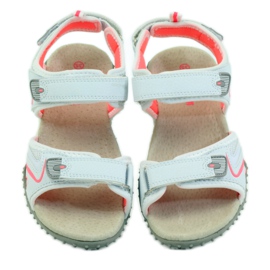 American Club Sandaler med ett amerikanskt läderinlägg från 1707 orange vit 4