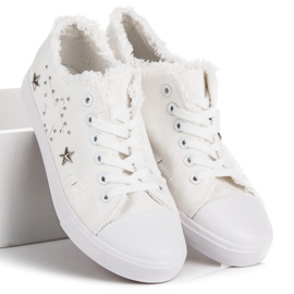 Sneakers i vitt tyg 2