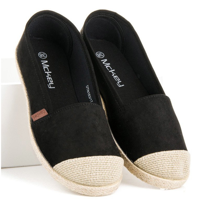 McKey Svart mocka Espadrilles 1
