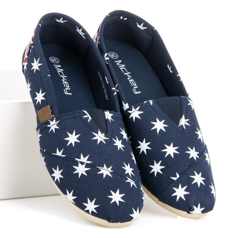 McKey Moderiktiga Slip-on Espadrilles vit marinblå 2