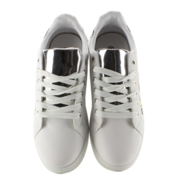 Sweet lips FB-15 WHITE / SILVER sneakers med patchar vit 4