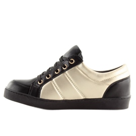 Chanelki sneakers Y612 Svart svart och guld 2