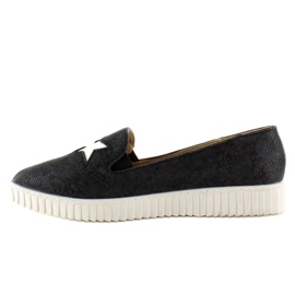 Sneakers med stjärnor FE454 Svart hög sula 1