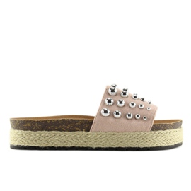 Tofflor espadrillor med rosa nitar S03 rosa 2