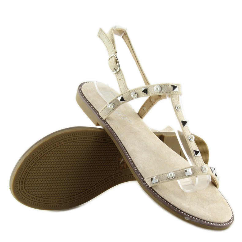 Sandaler med nitar beige S-375 Beige 1