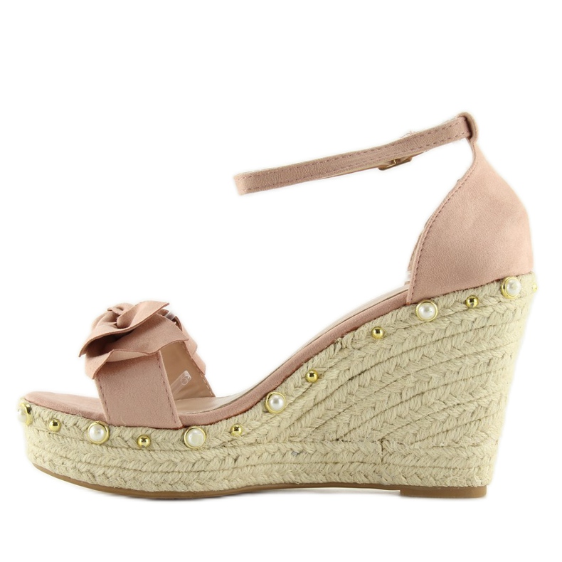 Sandaler, espadrillor på rosa kilar L2668 2