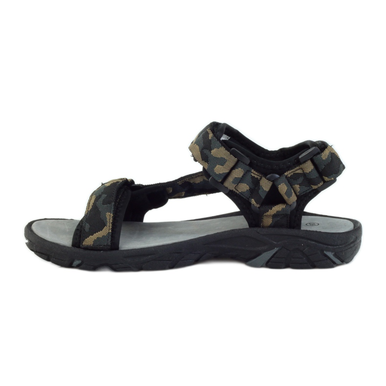 American Club Sandaler med ett amerikanskt läderinlägg från 1728 svart brun 2