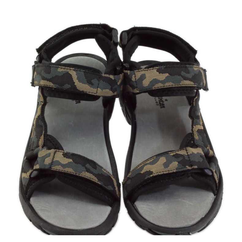 American Club Sandaler med ett amerikanskt läderinlägg från 1728 svart brun 4