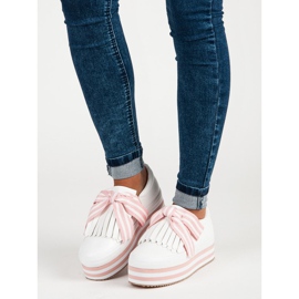 Fashionabla VICES Sneakers vit rosa 1