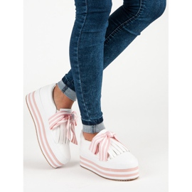 Fashionabla VICES Sneakers vit rosa 2