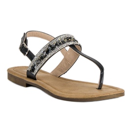 Small Swan Svarta sandaler av flip-flops 1