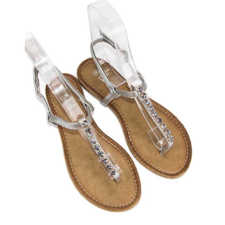 Comer Ljusa silver sandaler grå 2