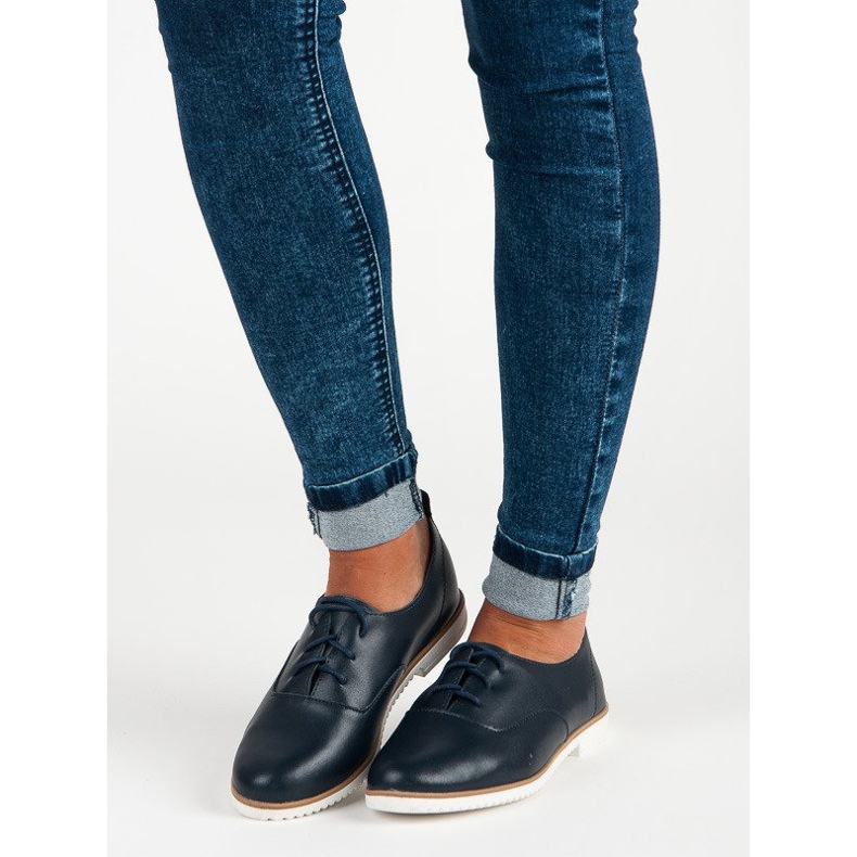 Mazaro marinblå läderskor 1