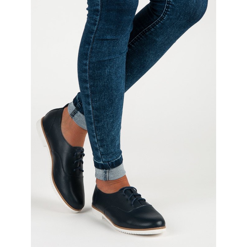 Mazaro marinblå läderskor 2