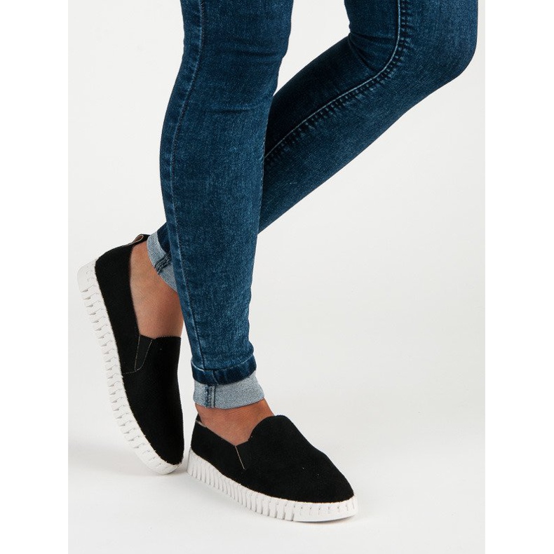 Tullo Slipons i svart mocka 1