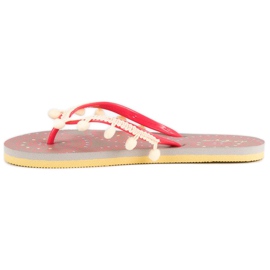 Ax Boxing Flipflops med pompoms orange 1