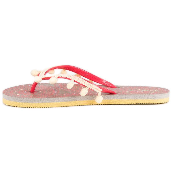 Ax Boxing Flipflops med pompoms orange 1