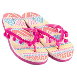 Ax Boxing Flipflops med pompoms rosa 1
