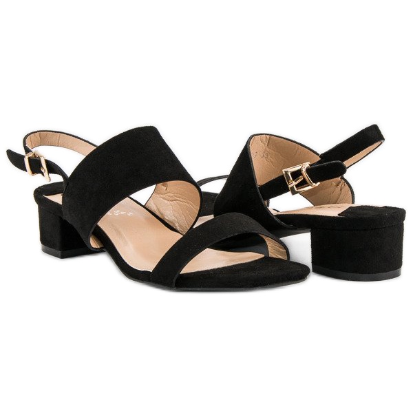 Fama Lågklackade sandaler svart 1