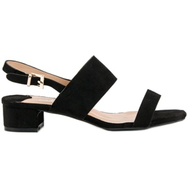 Fama Lågklackade sandaler svart 2