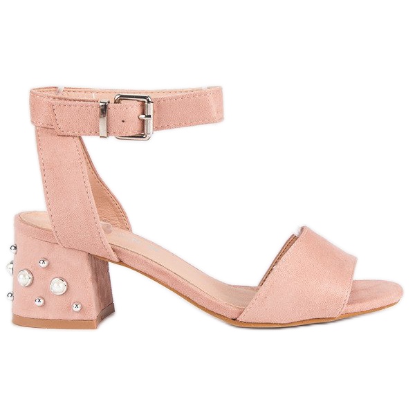 Erynn Sandaler med pärlor rosa 2