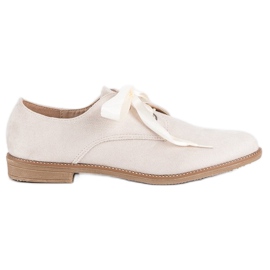 Skor med satinband brun 1