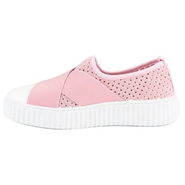 Openwork Creepers sneakers rosa 1