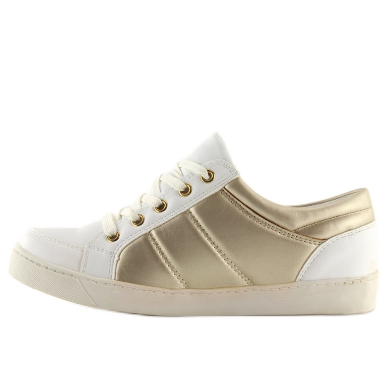 Chanelki sneakers Y612-41 Vit vitt och guld 2