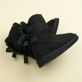 Bello Star Mukluki med rosetter svart 1