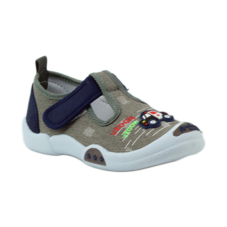 American Club grå barnsneakers med kardborreband 105/2018 marinblå 1