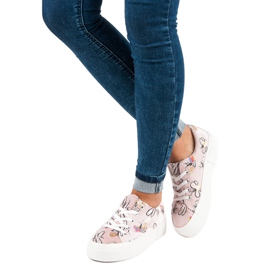 Kylie Veloursneakers På Plattformen vit rosa 1