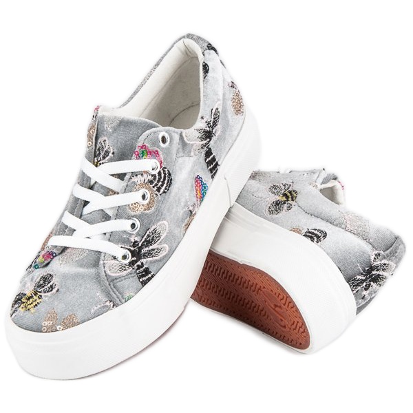 Kylie Veloursneakers På Plattformen grå 1