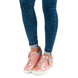 Kylie Fashionabla wedge sneakers rosa 2