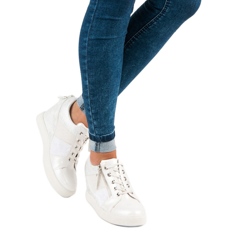Kylie Fashionabla wedge sneakers vit 1