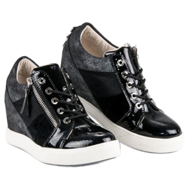 Kylie Fashionabla wedge sneakers svart 1