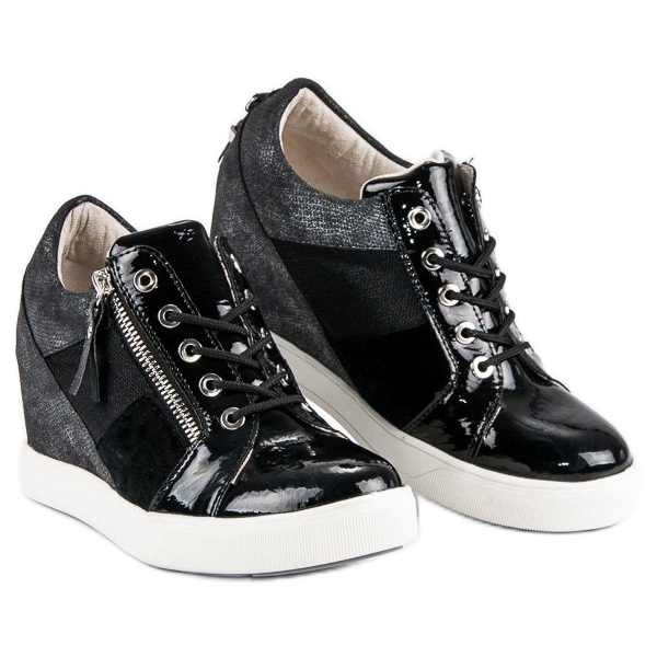 Kylie Fashionabla wedge sneakers svart 1