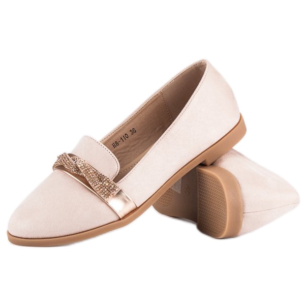 Bestelle Mockaskor med kristaller rosa 2