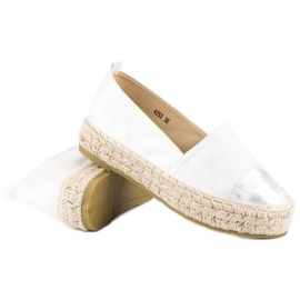 Slip-on espadriller på plattformen vit 2