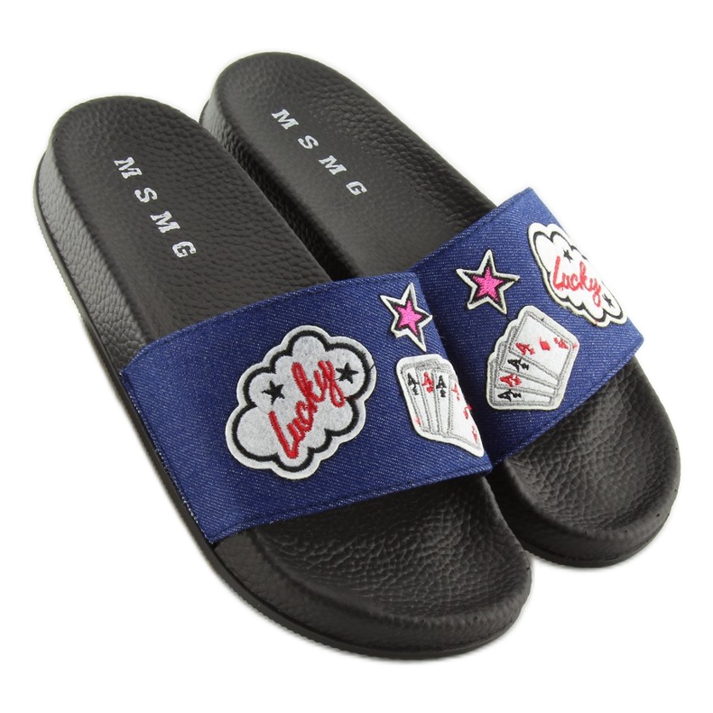 Marinblå jeanstofflor ZY-1205 D.BLUE 1